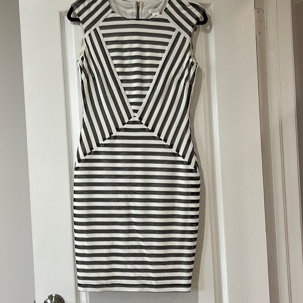 Caché Black & White Formal Dress